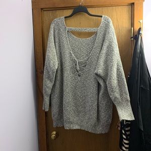 Torrid lace up back sweater